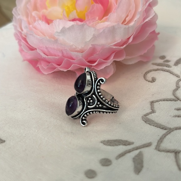 Amethyst adjustable ring - Picture 4 of 6